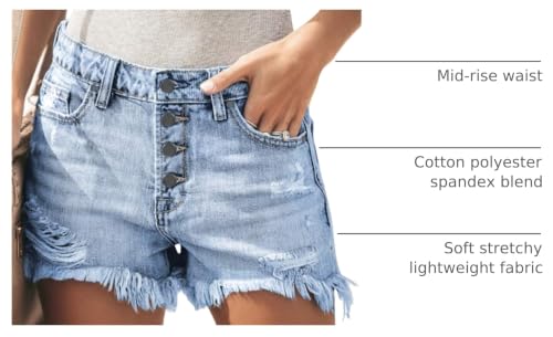 Image of MODARANI Denim Shorts for Women Distressed Jean Shorts Ripped Summer Hot Short
