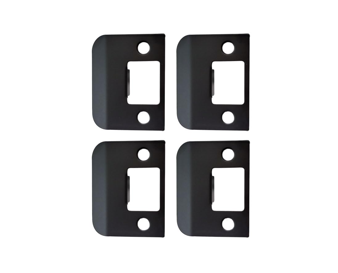QCAA Solid Brass Extended Lip Strike, 1-3/4''X2-1/4", US10B ORB Oil-Rubbed Bronze, 4 Pack, Made in Taiwan
