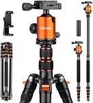 Trépied lourd de 80/85 pouces pour appareil photo et téléphone, trépied monopode de 85'', trépied vidéo pour caméras DSLR, jumelles, télescopes, trépied vidéo, tête à boule à 360 degrés, charge de 35 lbs