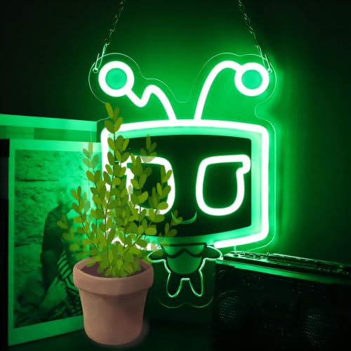 Image of Retro TV Head Neon Sign Dandy Sign Smile TV Character LED Neon Light for Wall Decor, Dimmable Light for Bedroom Bar Wedding Party Children's Room, Christmas Gift for kids