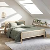 lit 90x190 pin naturel Les dimensions du produit sont : Longueur 208 cm x Largeur 166 cm