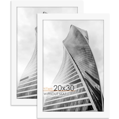 YiTanli 20x30 Poster Frame 2 Pack White Picture Frames 20 x 30 inches