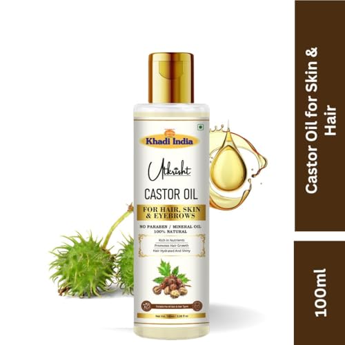 Image of Khadi Castor Oil For Skin & Hair 100ml | Pure & Natural Oil for Hair Growth, Strengthening & Scalp | Non Sticky, Paraben & Mineral Oil Free | For All Hair Types | Daily Use for Men & Women