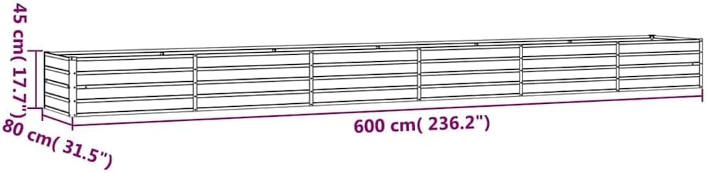 Corten Steel Raised Garden Bed 236x31x18 in Large Outdoor Planter Box Rustic Brown Rectangular Metal Kit for Patio Balcony Yard