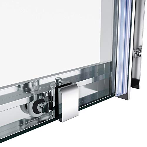 SONNI Schiebetür Dusche 160 cm Duschtüren Duschabtrennung Glasschiebetür Höhe 185 cm Klarglas Duschwand Duschkabine