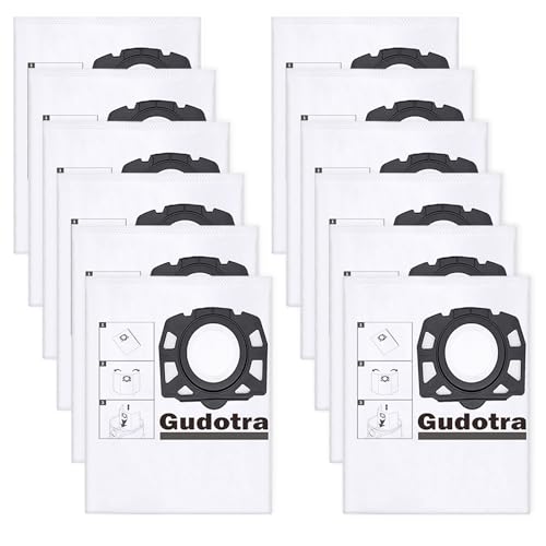 Gudotra Lote de 12 Bolsas de Aspiradora para Karcher WD3 WD2 Plus KFI 357 WD3S SE4001 SE4002 KWD1 KWD2 KWD3 2.863-314.0