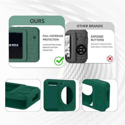 Image of Case for Kodak PIXPRO FZ55,FZ55 accessories,Soft Silicone Protective Case,Comes with 2 Screen Protectors and 1 Wrist Strap - Dark green