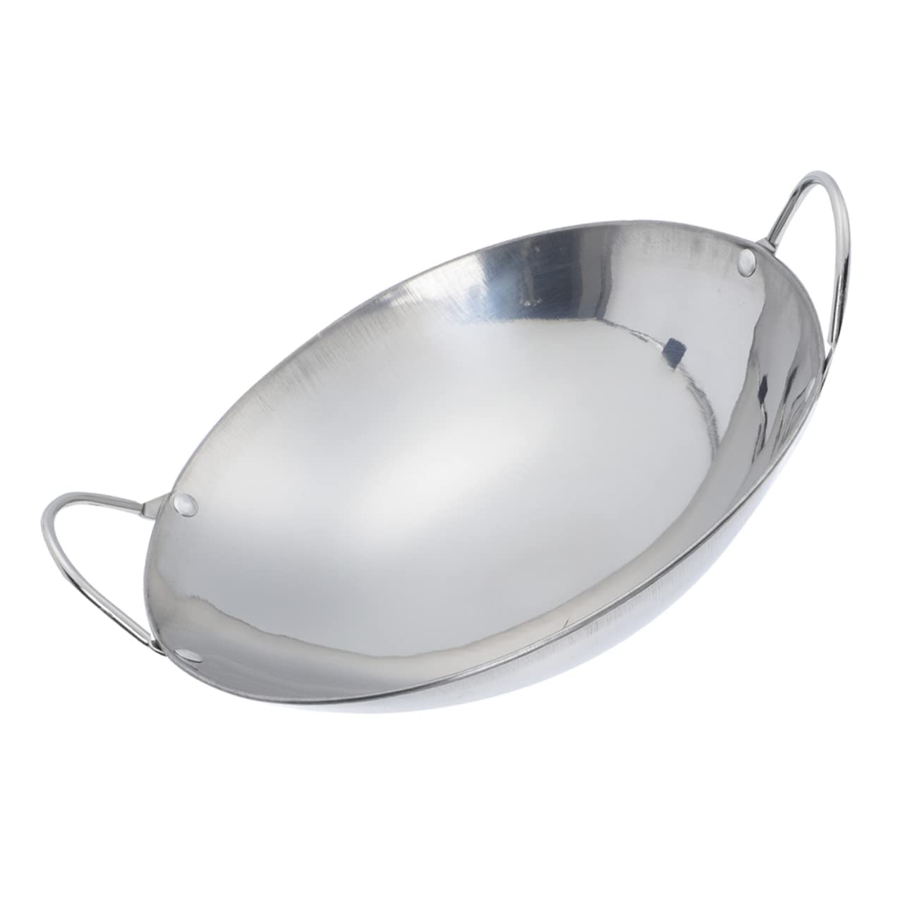 Angoily Stainless Steel Griddle Cooking Pot with Handle Fry Pans Thicken Pot for Cooking for Kitchen Korean Pan