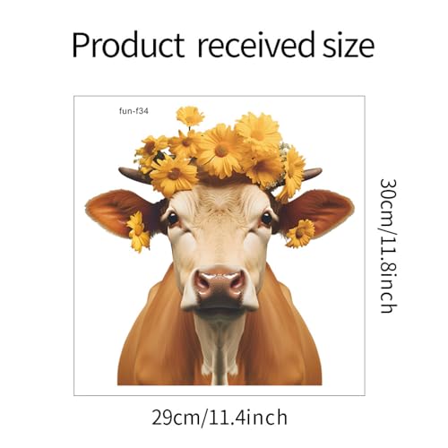 Vinilo decorativo Achang vaca con corona amarillo miniatura 2