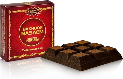 Nabeel Nasaem Oudh Bakhoor Incense Bricks 1 x 40g – Rich Arabic Home Fragrance Made in UAE, Long-Lasting Oriental Scent