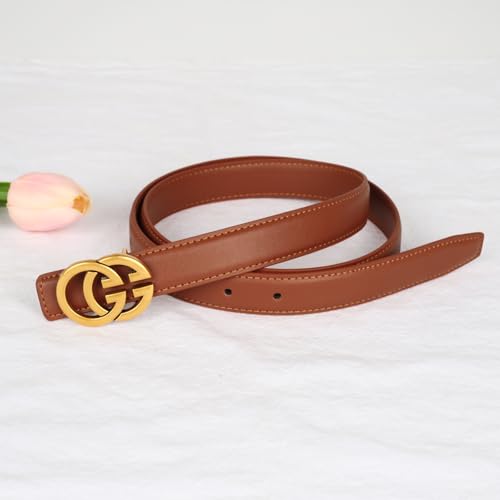 Image of Aurolran Women's Leather Belt with Buckle - Ideal for Dresses, Jeans, and Coats