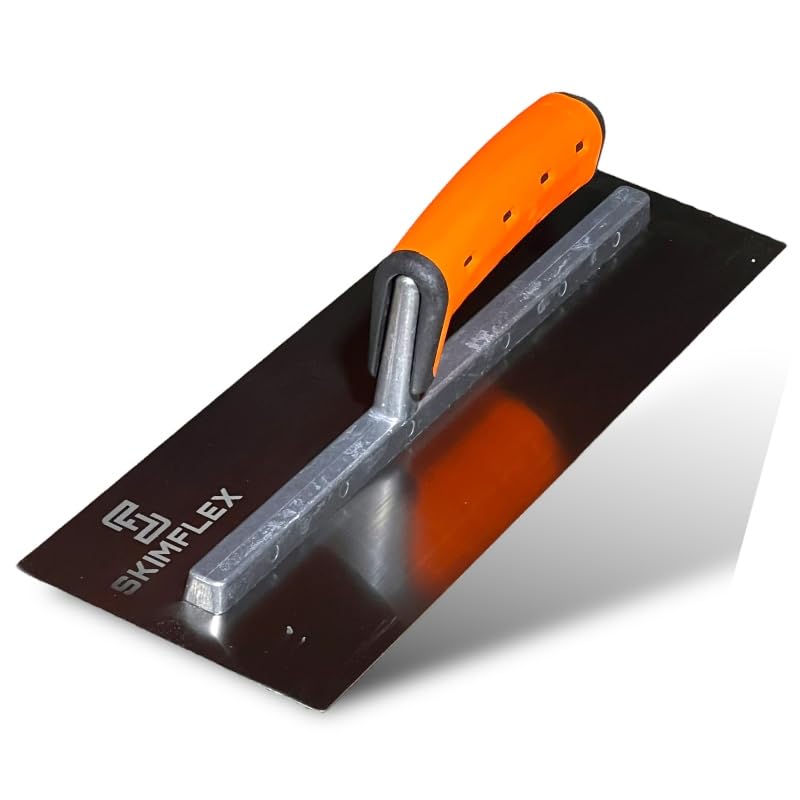 Plastering Finishing Trowel Cement Concrete 18" Skimflex 007 Finishing Soft Grip Plasterers Skim Blade Stainless Steel Skimming Rendering Tools (18" 450mm)