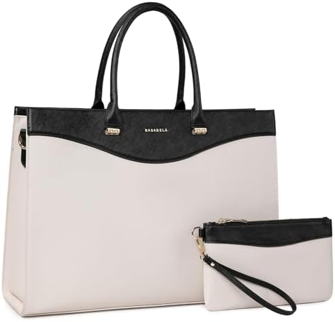 Handmade Luxury Vegan Leather Briefcase Handbags for Women, Large 16 inch Laptop Purse Waterproof Bags for Ladies