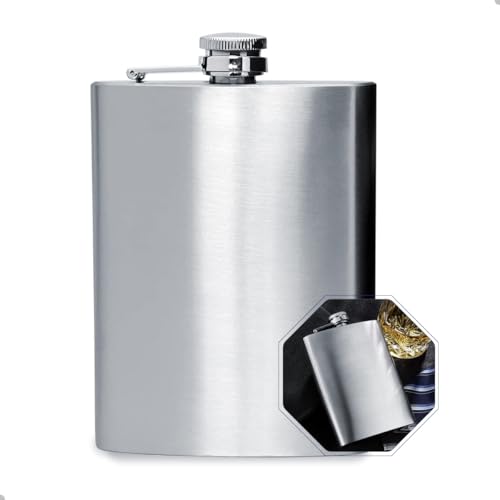 Cantil De Bolso Em A&ccedil;o Inox 270ml Porta Bebidas Port&aacute;til Whisky