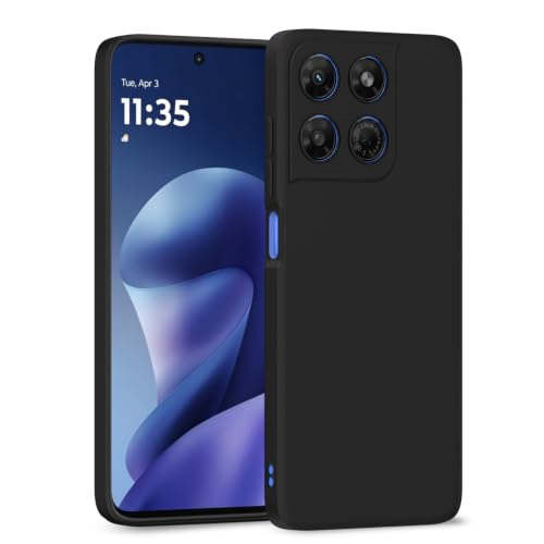 Image of Outlouders Back Cover for Motorola Moto G77 Power 5G | Camera Protection | Durable Soft Matte Silicone Bumper Case (Black)