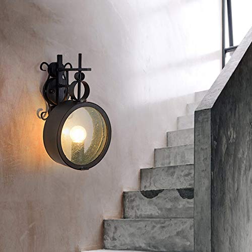 Lampe murale lanterne en verre transparente et appliques murales extérieures pays