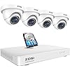 ZOSI 1080P 8 Channel Security Camera System with 1TB HDD,H.265+ 3K Lite 8CH Security DVR Recorder with 4pcs HD 1920TVL 1080P Outdoor Weatherproof CCTV Cameras,Motion Alert,Remote Access