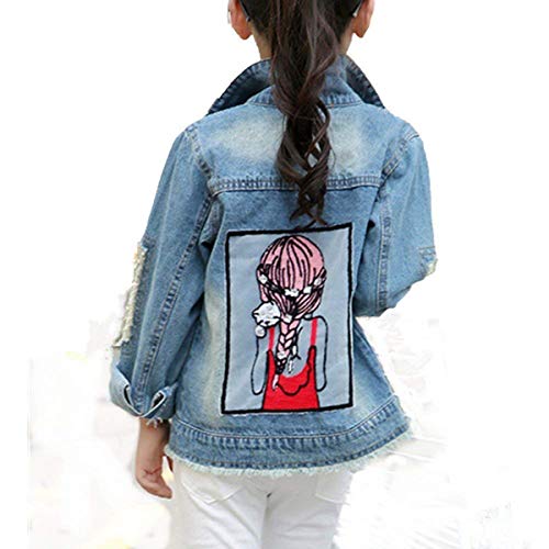 Little Big Girls Jean Jacket,Toddler Denim Jacket Fashion Outwear Cowboy Overcoat2