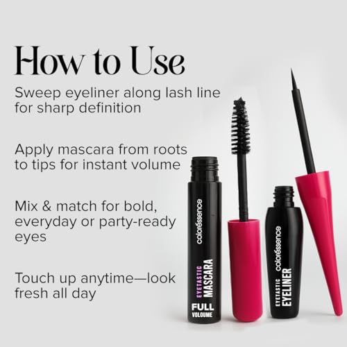 Image of Coloressence Eyetastic Duo Eyeliner and Mascara Combo | Long Lasting | Full Volumizing | Smudgeproof | Water-Resistant
