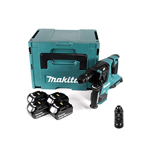 Makita DHR 281 T4J Akku Kombihammer 36V (2x 18V) 2,8J SDS plus Brushless + 4x Akku 5,0Ah + Makpac - ohne Ladegerät