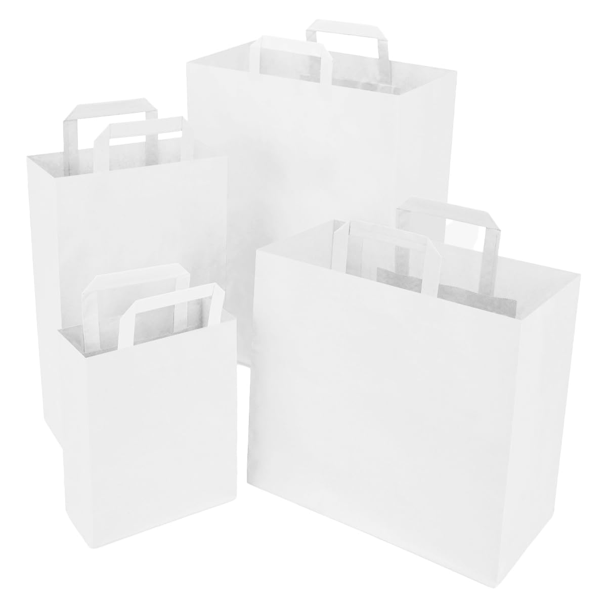 verpacking bolsas de papel kraft con asas 25 x 26 x 17 cm Blanco [tamaño y color a elegir] regalo compras biodegradables comercio 250 unidades