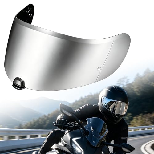 PSLER per HJ-20M Visiera Casco Moto Ricambio Compatibile con HJC FG-17, IS-17, FG-ST, C70, C70N, Visiera Protettiva Anti-Graffio e UV, Pinlock Ready(Argento)