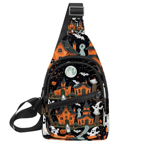 Sac à dos à bandoulière Halloween aux illustrations graphiques multicolores de 30cm