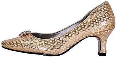 Floral Ada (DP726) Women's Wide Width Sequins Vamp and Rhinestone Ornament Pumps Gold 11 | Image 2