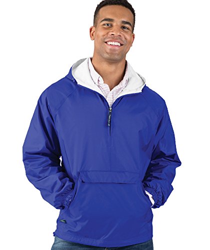 Image of Charles River Apparel Unisex Classic Solid Pullover, Water-Resistant Windbreaker with Flannel Lining