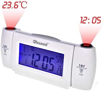 Dual Projection Digital Alarm Clock Clapping Voice Controlled Despertador with Indoor Temperature and Calendar