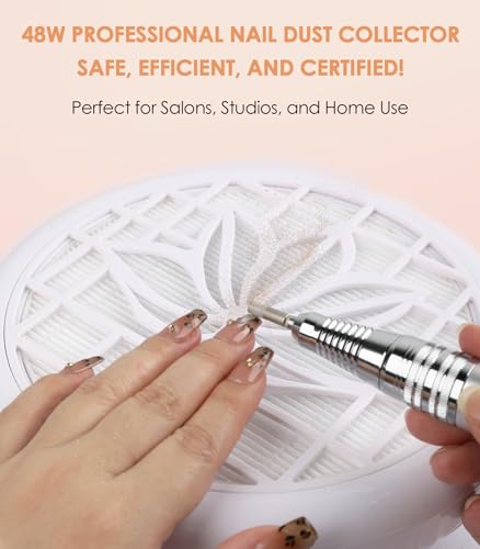 Nail Dust Collector para manicura portátil blanco miniatura 4