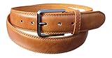 GENTS BELTS UK Men's Leather Belt, 1.25'' Wide, Trouser Belts for Men (M, Tan),5027