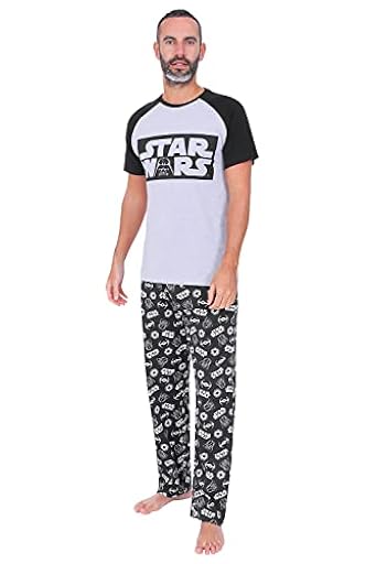 Star Wars Conjunto de pijama largo para hombre, color gris y negro, gris, L | Ya disponible en tu tienda friki favorita! En mundofriki.es!