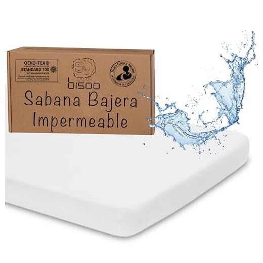 Bisoo 50x90 / 55x90 cm - Sabana Minicuna Impermeable 2en1 - Sabana Bajera Ajustable de Jersey + Protector de Colchón Impermeable en 1 Pieza - Oeko-Tex - Compatible con Kinderkraft etc. (55x90 Blanco)