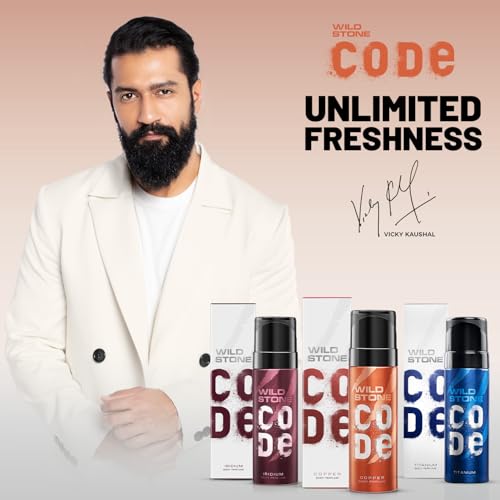 Image of Wild Stone Code Copper, Iridium & Titanium No Gas Body Perfume Combo for Men, Pack of 3 (120 ml each)