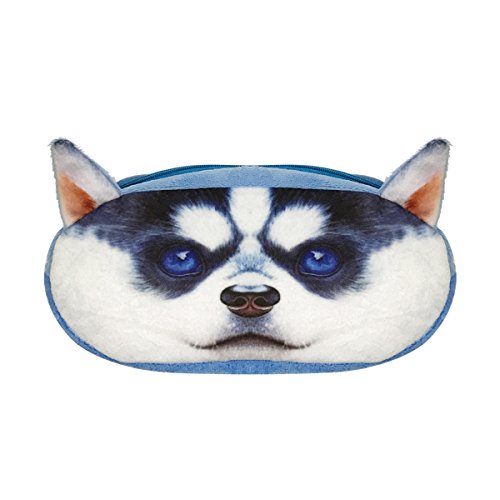 Image of Wrapables Dog Face Zippered Pencil Case (Set of 2), Pug & Husky