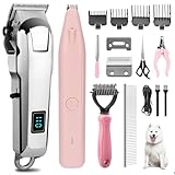 YUDSKU Rasuradora para Perro y Gatos 16 Piezas con Cortador de Uñas, Eléctrico Cepillo y Tijeras, Maquina para Cortar...