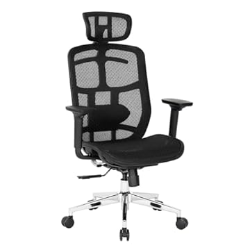 Cadeira Office DT3 Diana, ergonomica em Mesh Vidartex™, apoio de cabeça 3D, braços 2D e pad anatômico, apoio lombar almofadado com ajuste manual, suporta até 120kg e altura máx. de 1,80m (Black)
