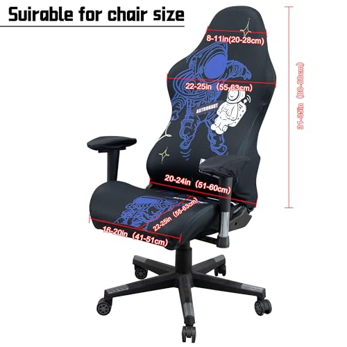 Image of BIETYONE Gaming Chair Covers (No Chair),Office Computer Chair Cover,Jacquard Stretch Prevent Cat Scratching Computer Chair Slipcovers,for Gamer Computer Chair Replacement Protector Cover,Astronaut