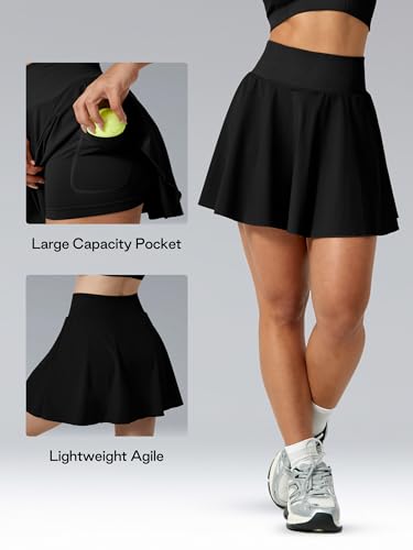 Black Tennis Skirt Skorts for Women with Pockets Athletic Girls Mini Golf Skirts for Women with Shorts for Running2