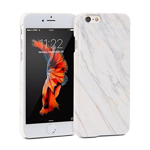 funda iPhone 6, GMYLE Complemento cubierta brillante carcasa case para iPhone 6 - blanco patrón de mármol 3