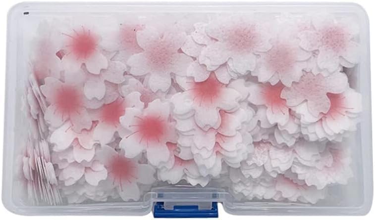 100 Edible Flower Cupcake Toppers - Sticky Rice Paper Decorative Cake Toppers for Wedding & Birthday Parties, Edible Cupcake Toppers