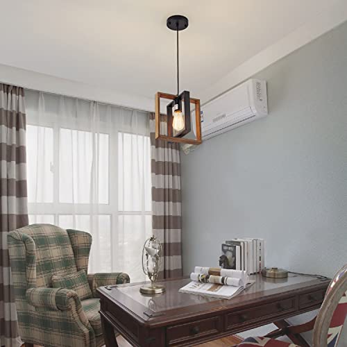 1 Light Kitchen Island Light Modern Black Dining Room Light Fixture Mini Wood Farmhouse Chandelier Hanging Pendant Light Fixtures For Foyer Hallway #TOP4