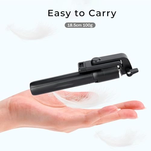 Image of BESTOR Selfie Stick Tripod with Wireless Remote, Extendable 3-in-1 Bluetooth Stand for Vlogging, Photography, Reels & Video Calls, Compact & Portable (Black)