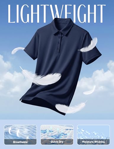 Image of TACVASEN Women's Golf Polo Shirts Short Sleeve UPF 50+ Sun Protection Golf Shirts for Women Quick Dry Collared Polos