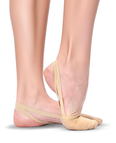 2Pcs Women's Canvas Half Soles Dance Shoes Turners Dance Shoes Lyrical Pirouette Shoes for Ballet3