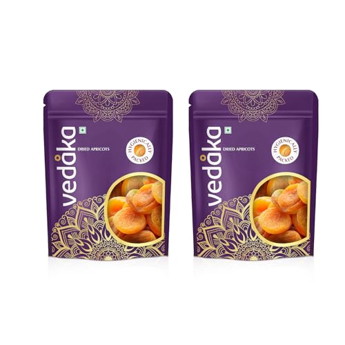 Image of Amazon Brand - Vedaka Turkish Dried Apricots | 1 Kg | 500 g x Pack of 2 | Premium Khumani /Jardalu | Boosts Immunity | Soft and Chewy Dehydrated Fruits | No Added Preservatives