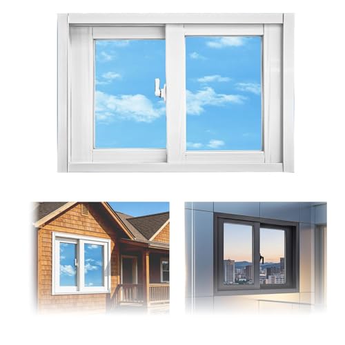 Ventana corrediza de aluminio de 50,8 x 30,5 cm con cerradura para seguridad en sótano 2