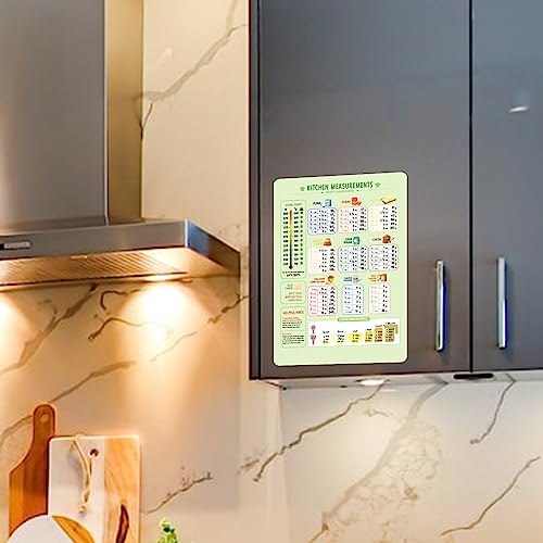LUTER Kitchen Conversion Chart Magnet, Metric Conversion Chart for Cooking Measurement Chart Metric Conversion Guide Measuring Weight Temperature Kitchen Baking Cookbook Accessories