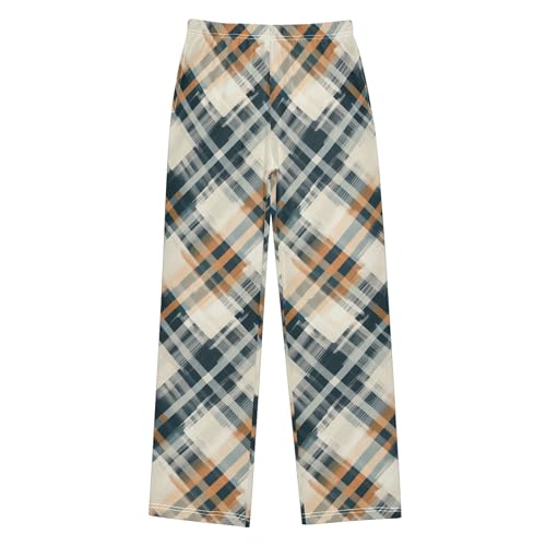 Buffalo Plaid Long Pajama Pants Elastic Waist PJ Bottoms with Pockets S A1119072